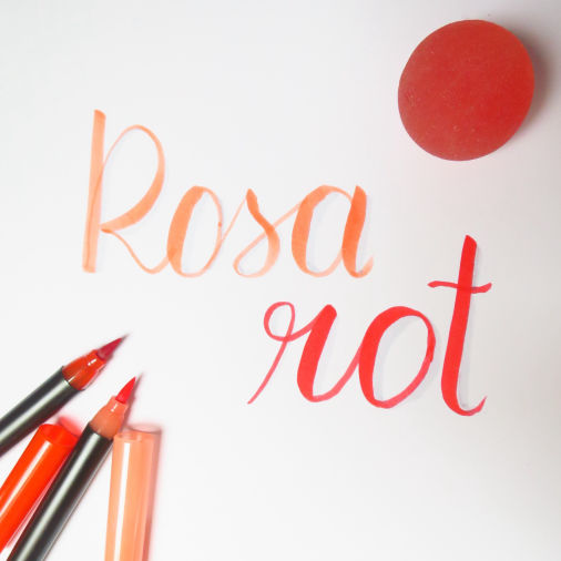 Handlettering Schriftzug Rosarot
