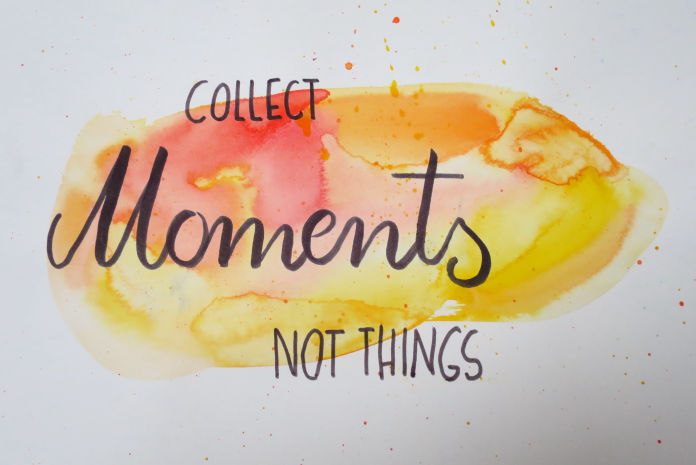 Handlettering Zeichnung collect moments not things