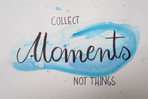 Handelttering Zeichnung collect moments not things