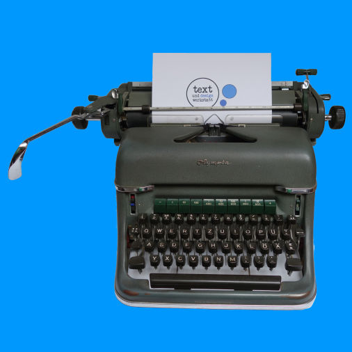 Die nostalgische Schreibmaschine der Text- und Designwerkstattt